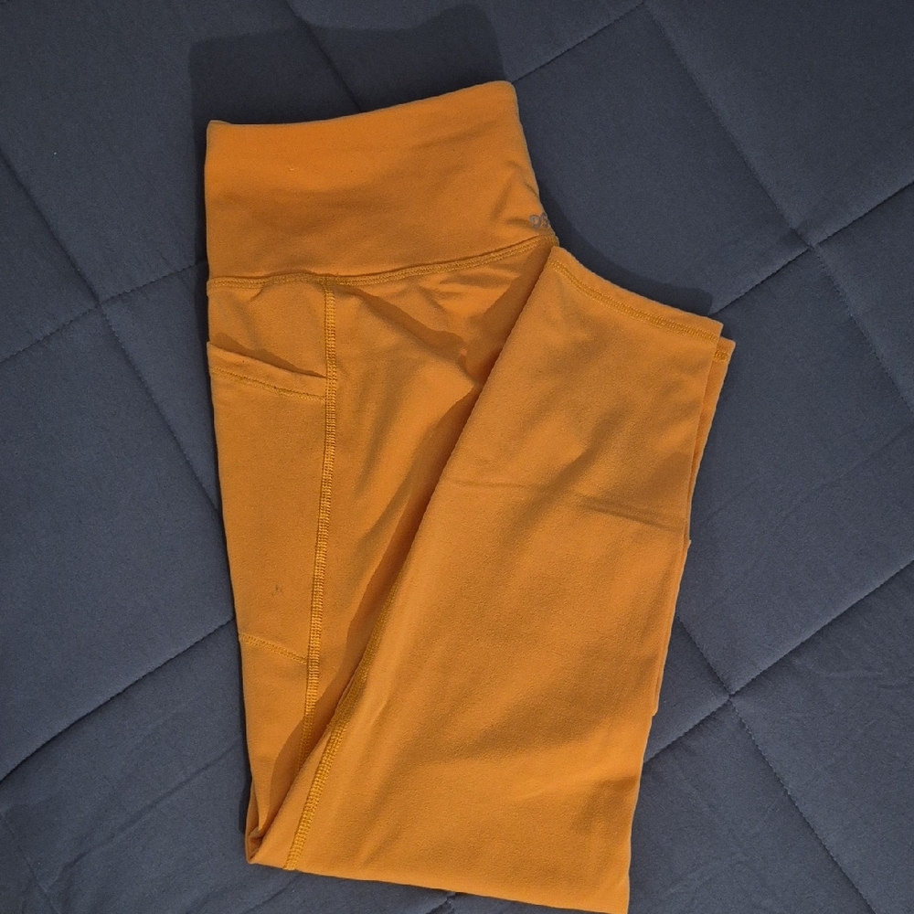 DSG Kids High-Waist Orange Leggings with Side Pocket
